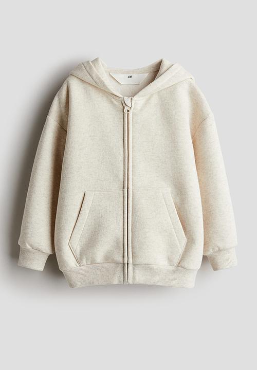 H&M - Zip-through hoodie - light beige marl 