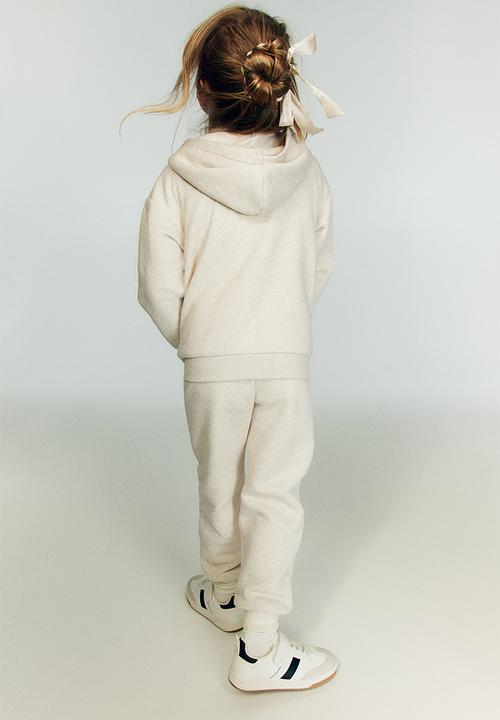 H&M - Zip-through hoodie - light beige marl 