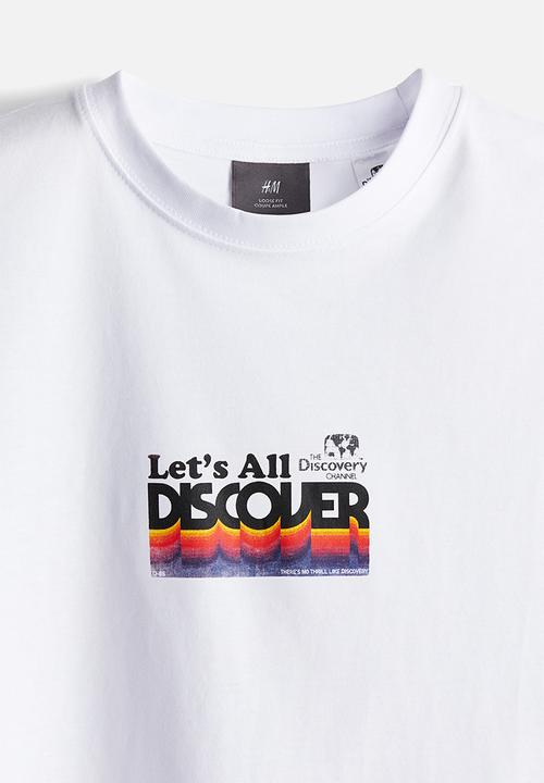 H&M - Relaxed fit t-shirt - white discovery channel