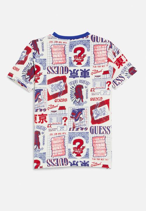 GUESS - Short sleeve T-shirt - all over comic
