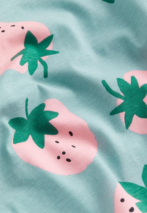 H&M - Printed T-shirt - turquoise strawberries