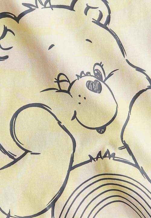 H&M - Oversized printed T-shirt - light yellow care bears