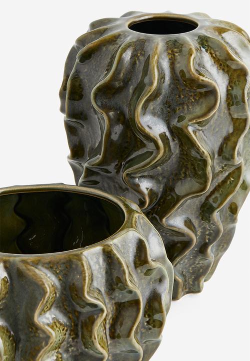 H&M - Stoneware vase - green