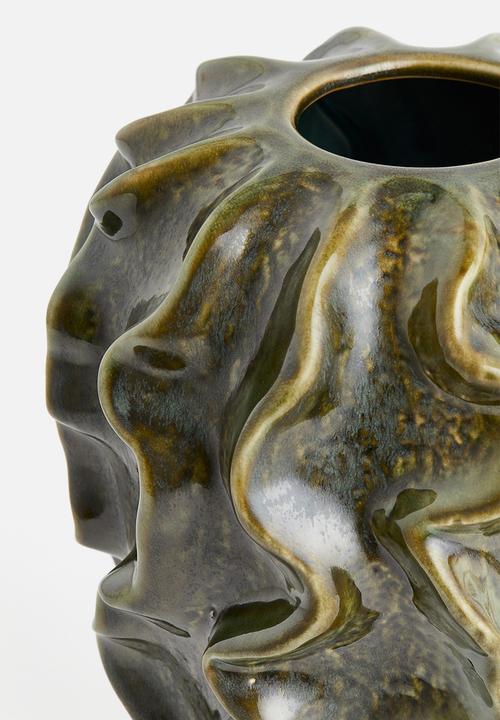 H&M - Stoneware vase - green
