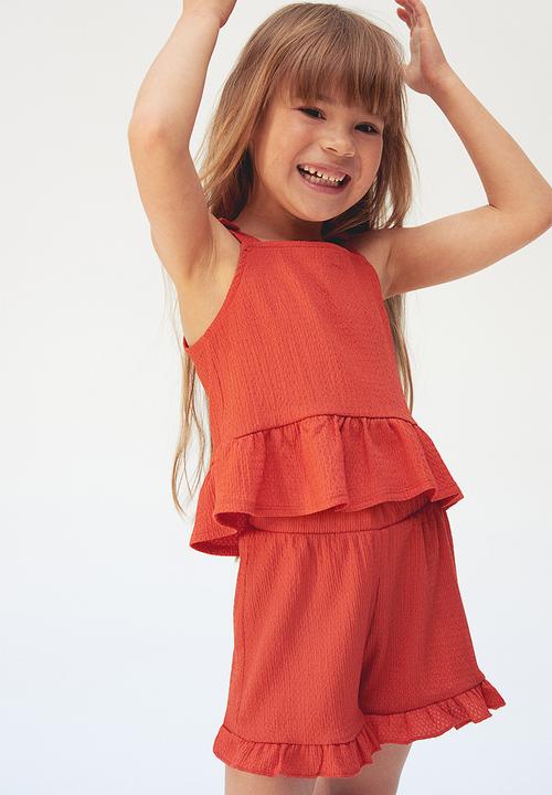 H&M - Bow-detail peplum top - orange