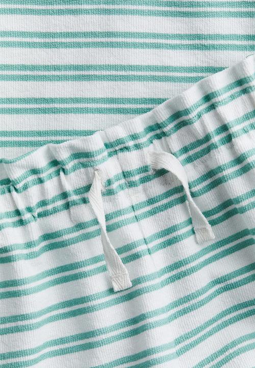 H&M - 2-Piece set - white & green striped