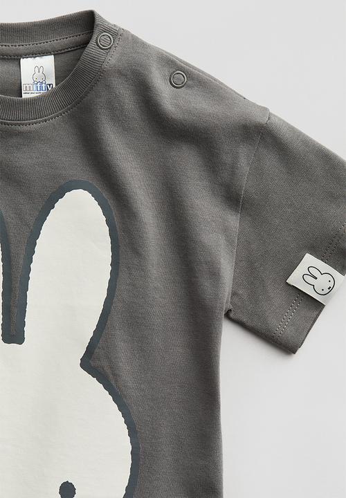 H&M - Printed cotton T-shirt - dark grey miffy
