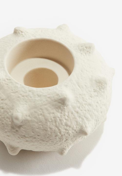 H&M - Stoneware candlestick - white