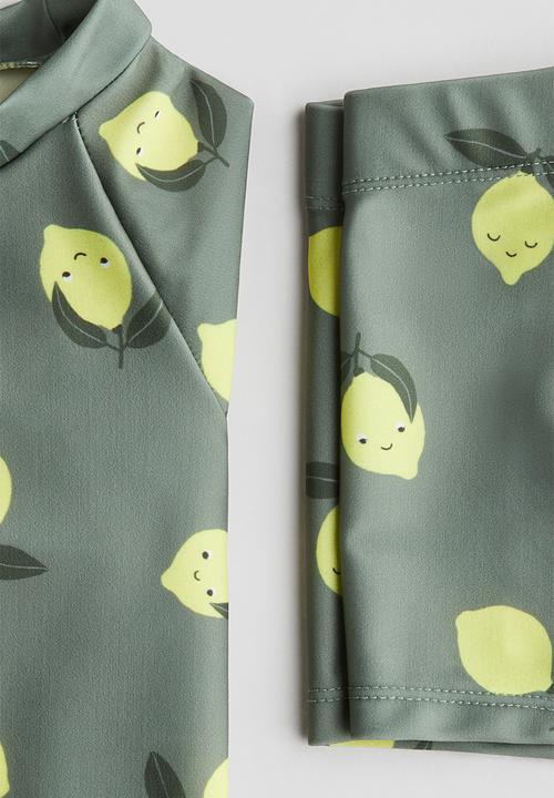 H&M - Upf 50 swim set - green lemons 