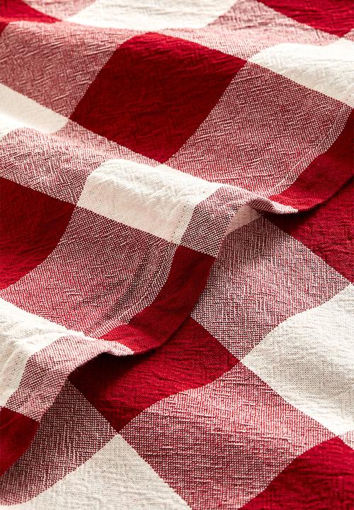 H&M - Patterned cotton tablecloth - Red Checked