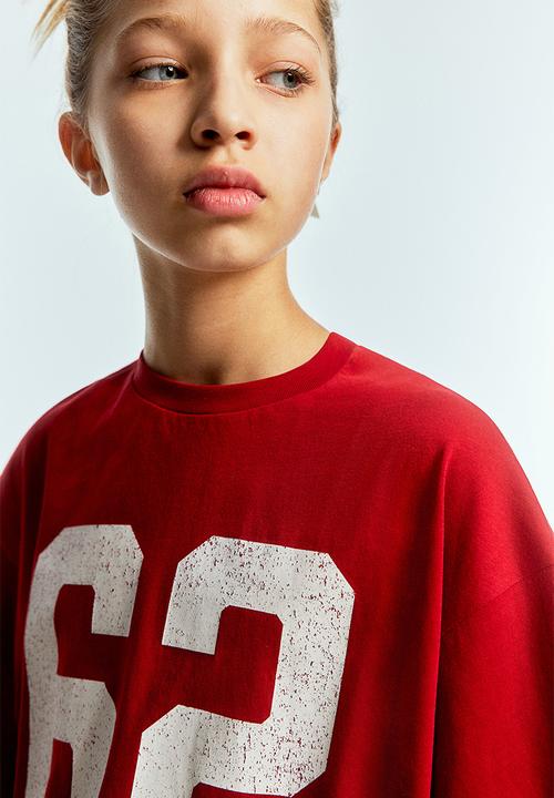 H&M - Oversized printed t-shirt - red/62