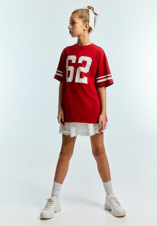 H&M - Oversized printed t-shirt - red/62