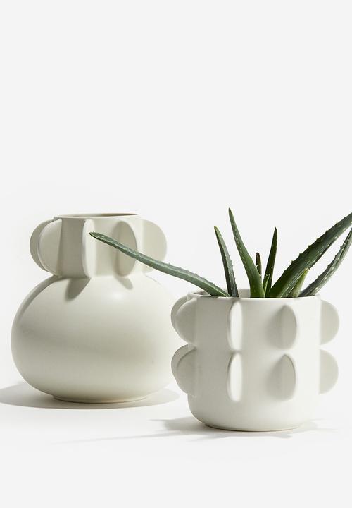 H&M - Reactive-glaze stoneware plant pot - natural white