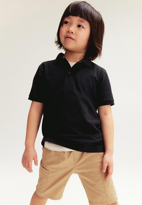 H&M - 2-Pack polo shirts - beige marl & black