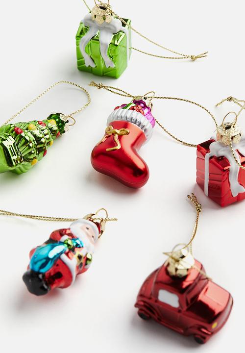 H&M - 6-Pack christmas decorations - Red Gifts