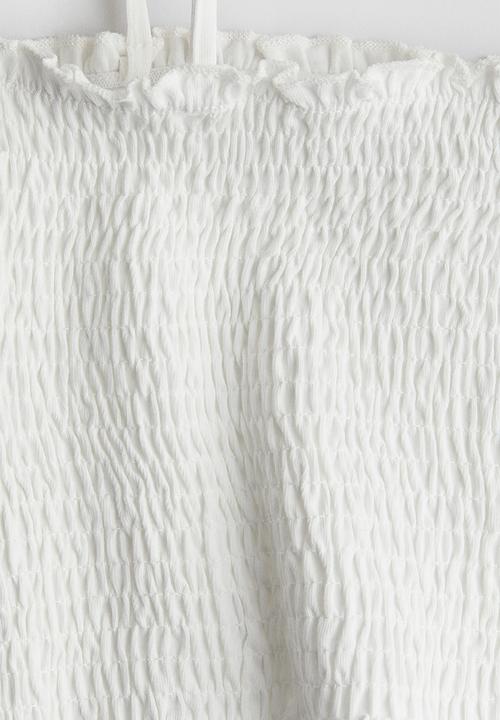 H&M - Smocked strappy top - white