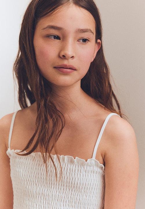 H&M - Smocked strappy top - white