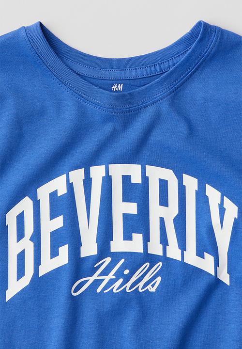 H&M - Printed cotton T-shirt - blue beverly hills