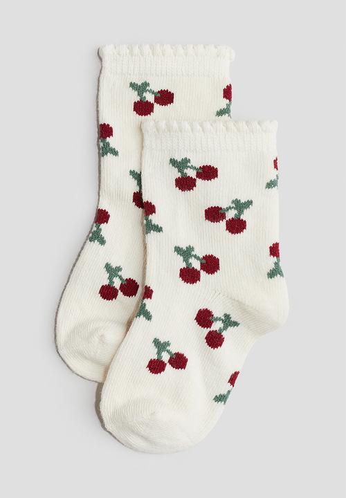 H&M - 4-Pack socks - light pink & patterned 