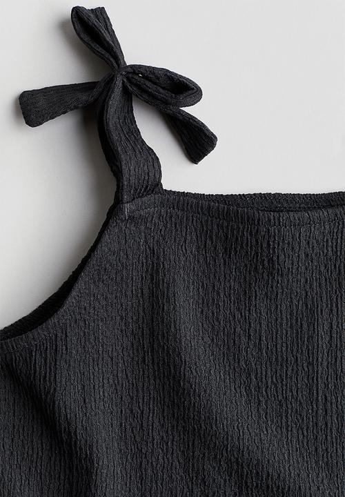 H&M - Bow-detail peplum top - grey