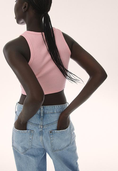 H&M - Cropped vest top - light pink