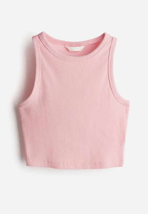 H&M - Cropped vest top - light pink