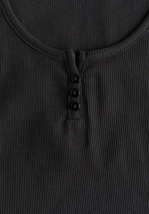 H&M - Ribbed vest top - charcoal