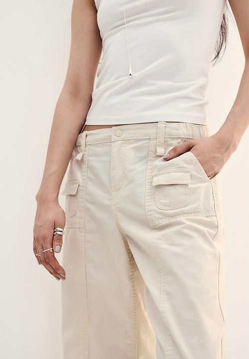 H&M - Canvas cargo trousers - cream