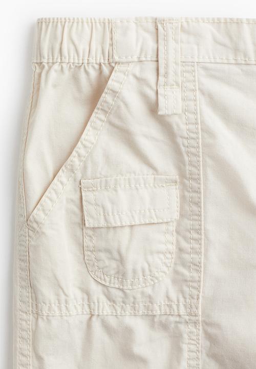 H&M - Canvas cargo trousers - cream