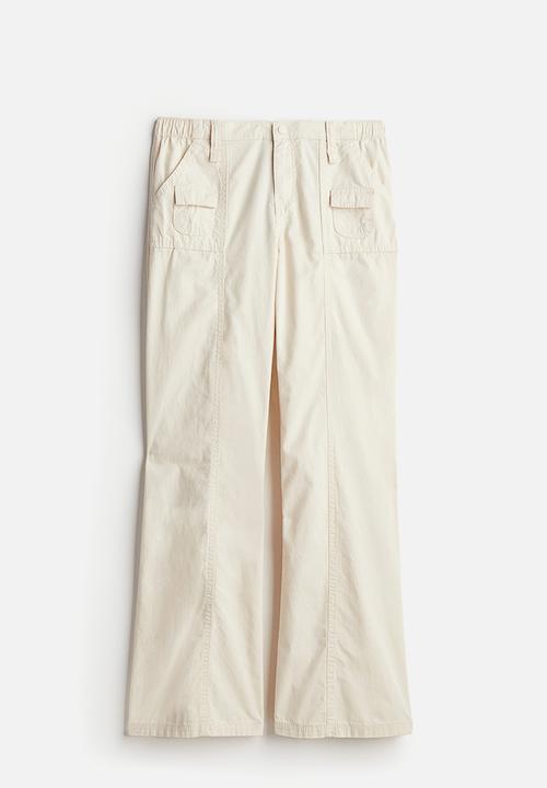 H&M - Canvas cargo trousers - cream