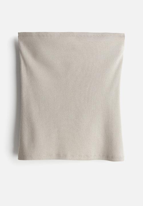 H&M - Ribbed tube top - light greige