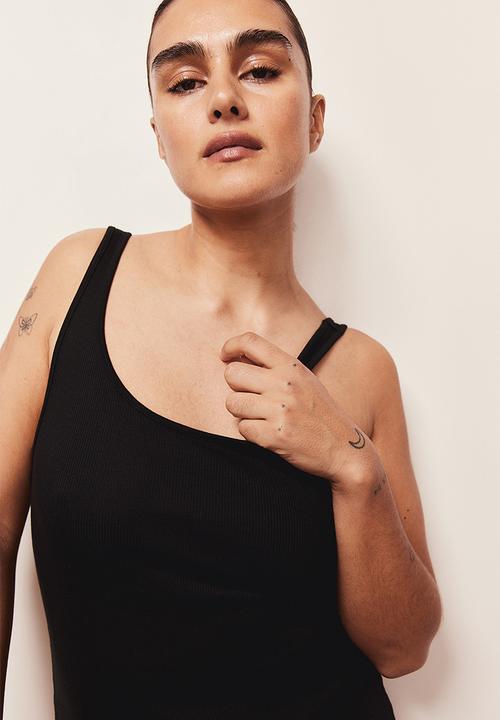 H&M - Ribbed jersey dress - black