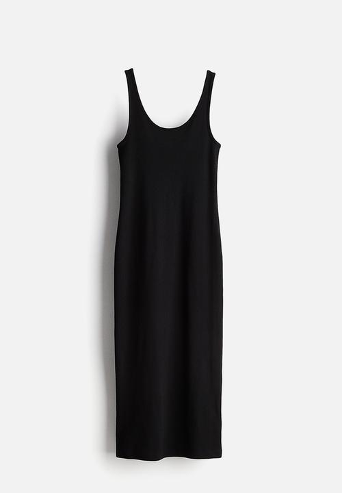 H&M - Ribbed jersey dress - black