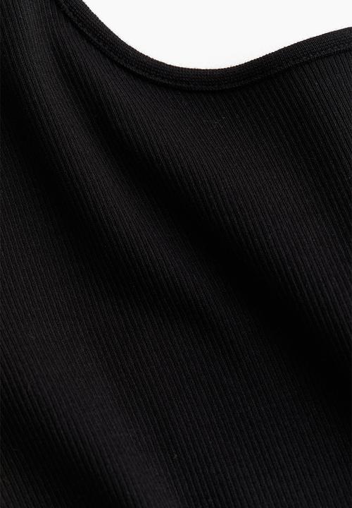 H&M - Ribbed jersey dress - black