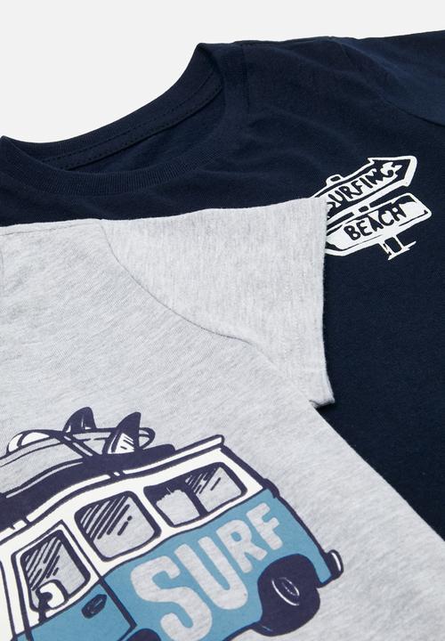 Pop Candy - 2 Pack graphic tee - grey & navy
