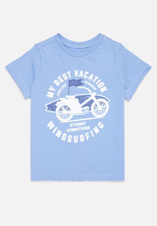 Pop Candy - 2 pack graphic tee - blue & white