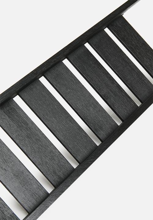 Bathroom Solutions - Bamboo Bath Rack - Black
