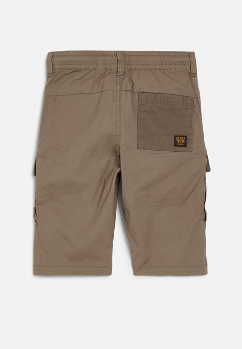 SOVIET - Boys cargo cotton short - taupe