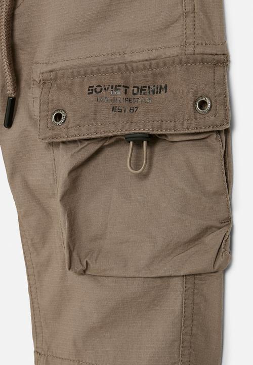SOVIET - Boys cargo cotton short - taupe