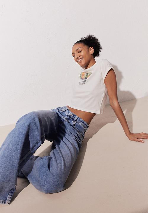 H&M - Printed t-shirt - cream oranges