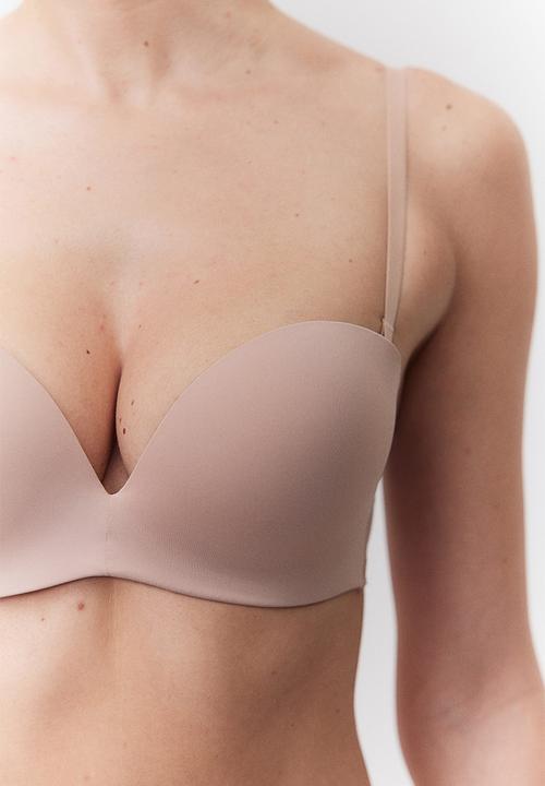 H&M - Microfibre super push-up balconette bra - beige
