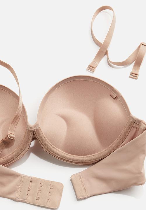 H&M - Microfibre super push-up balconette bra - beige