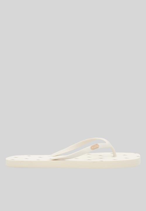 POLO - Squoval monogram flip flop - off white