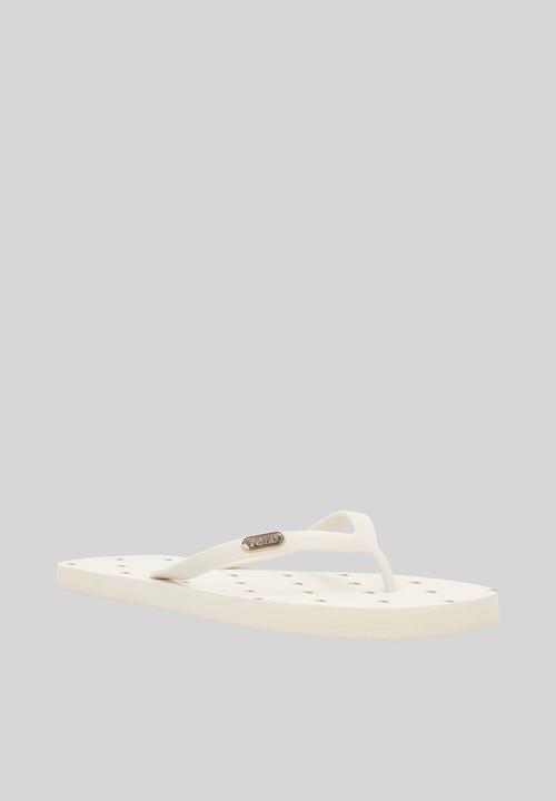 POLO - Squoval monogram flip flop - off white