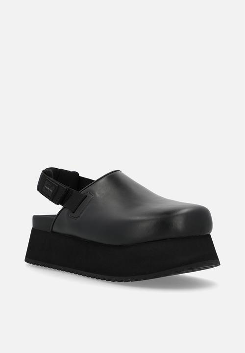 Calvin Klein - Sling leather flatform - triple black