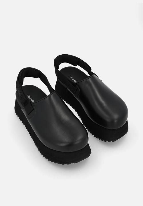 Calvin Klein - Sling leather flatform - triple black