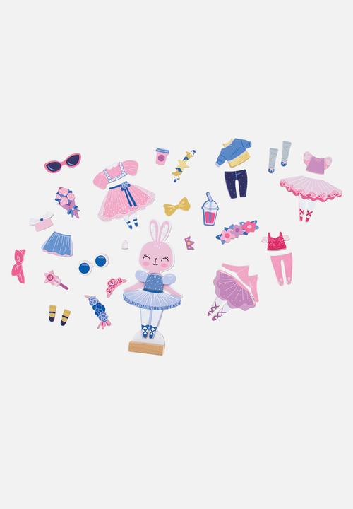 Stephen Joseph - Magnetic dress up doll bunny and mouse  - multi