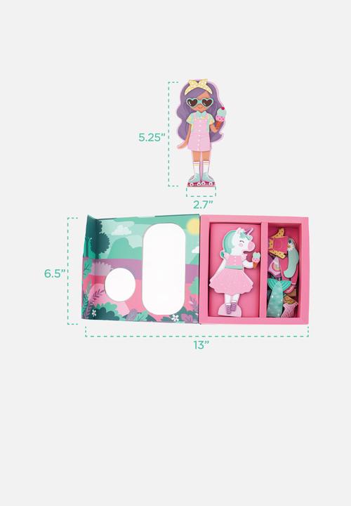 Stephen Joseph - Magnetic dress up doll unicorn and princess  - multi