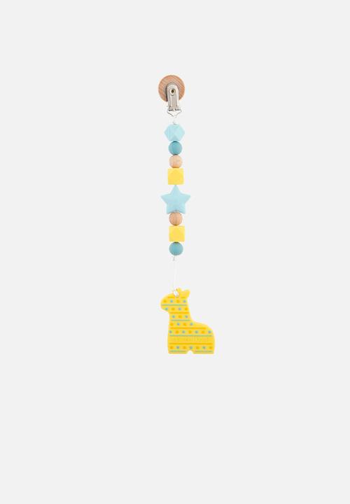 Stephen Joseph - Silicone pacifier clip giraffe  - multi