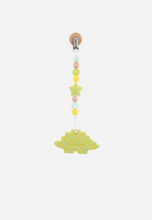Stephen Joseph - Silicone pacifier clip dino  - multi
